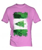 Norfolk Island Grunge Flag Mens T-Shirt