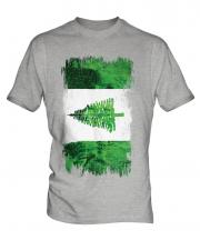 Norfolk Island Grunge Flag Mens T-Shirt