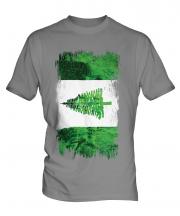 Norfolk Island Grunge Flag Mens T-Shirt