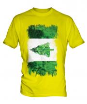 Norfolk Island Grunge Flag Mens T-Shirt