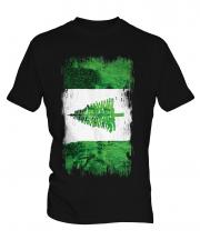 Norfolk Island Grunge Flag Mens T-Shirt