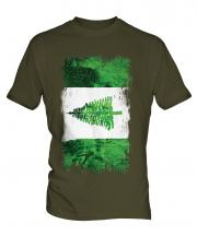 Norfolk Island Grunge Flag Mens T-Shirt