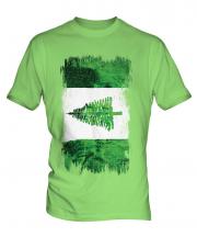 Norfolk Island Grunge Flag Mens T-Shirt