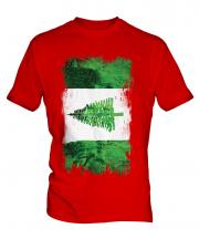 Norfolk Island Grunge Flag Mens T-Shirt