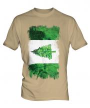 Norfolk Island Grunge Flag Mens T-Shirt