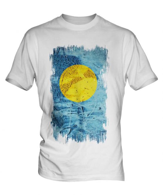 Palau Grunge Flag Mens T-Shirt