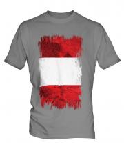 Peru Grunge Flag Mens T-Shirt