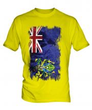 Pitcairn Islands Grunge Flag Mens T-Shirt
