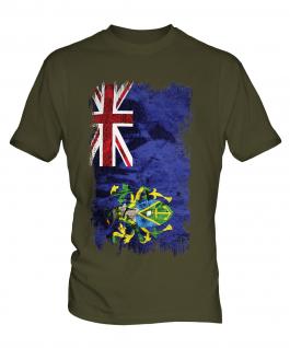 Pitcairn Islands Grunge Flag Mens T-Shirt
