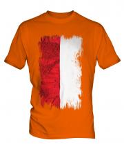 Poland Grunge Flag Mens T-Shirt