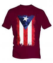 Puerto Rico Grunge Flag Mens T-Shirt