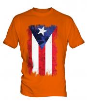 Puerto Rico Grunge Flag Mens T-Shirt