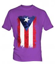 Puerto Rico Grunge Flag Mens T-Shirt