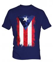 Puerto Rico Grunge Flag Mens T-Shirt