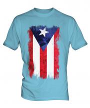Puerto Rico Grunge Flag Mens T-Shirt