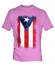 Puerto Rico Grunge Flag Mens T-Shirt