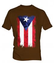 Puerto Rico Grunge Flag Mens T-Shirt