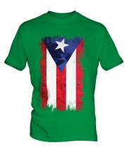 Puerto Rico Grunge Flag Mens T-Shirt