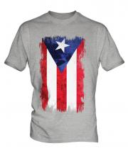 Puerto Rico Grunge Flag Mens T-Shirt