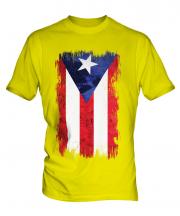 Puerto Rico Grunge Flag Mens T-Shirt