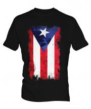 Puerto Rico Grunge Flag Mens T-Shirt
