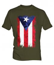 Puerto Rico Grunge Flag Mens T-Shirt