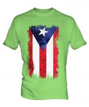 Puerto Rico Grunge Flag Mens T-Shirt