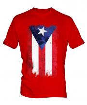 Puerto Rico Grunge Flag Mens T-Shirt
