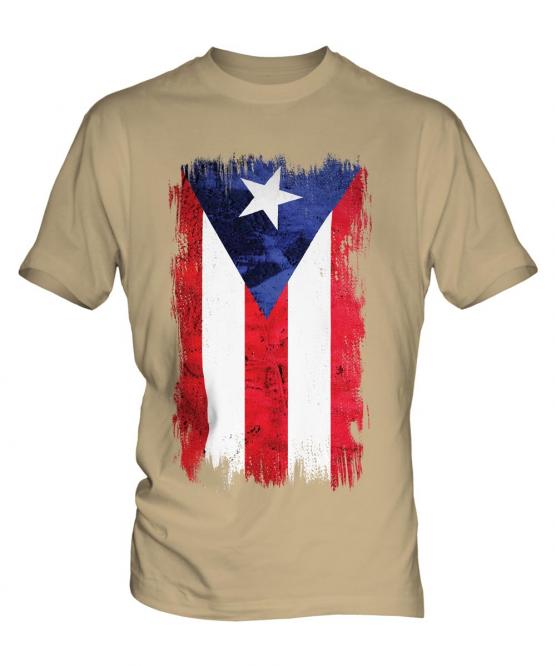 Puerto Rico Grunge Flag Mens T-Shirt