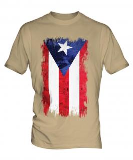 Puerto Rico Grunge Flag Mens T-Shirt