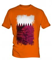 Qatar Grunge Flag Mens T-Shirt