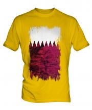 Qatar Grunge Flag Mens T-Shirt