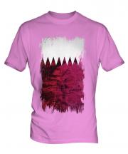 Qatar Grunge Flag Mens T-Shirt