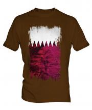 Qatar Grunge Flag Mens T-Shirt