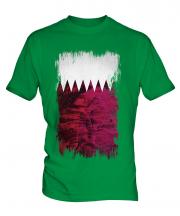 Qatar Grunge Flag Mens T-Shirt