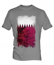 Qatar Grunge Flag Mens T-Shirt
