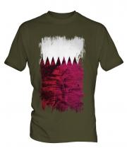 Qatar Grunge Flag Mens T-Shirt