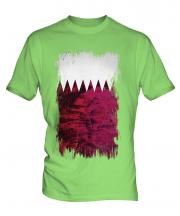 Qatar Grunge Flag Mens T-Shirt