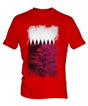 Qatar Grunge Flag Mens T-Shirt
