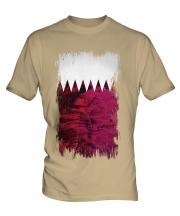 Qatar Grunge Flag Mens T-Shirt