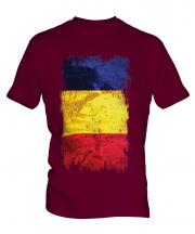 Romania Grunge Flag Mens T-Shirt