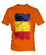 Romania Grunge Flag Mens T-Shirt