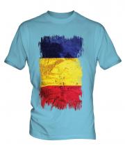 Romania Grunge Flag Mens T-Shirt