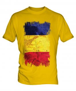 Romania Grunge Flag Mens T-Shirt
