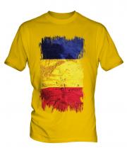 Romania Grunge Flag Mens T-Shirt