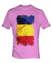 Romania Grunge Flag Mens T-Shirt