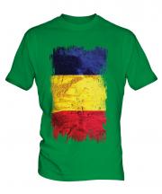 Romania Grunge Flag Mens T-Shirt