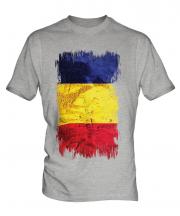 Romania Grunge Flag Mens T-Shirt