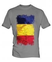 Romania Grunge Flag Mens T-Shirt