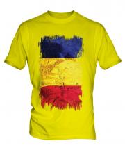 Romania Grunge Flag Mens T-Shirt